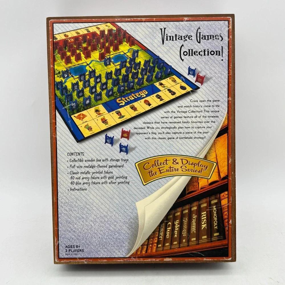 Stratego Vintage Game Collection COMPLETE Hasbro 2009 Capture Flag Bookshelf